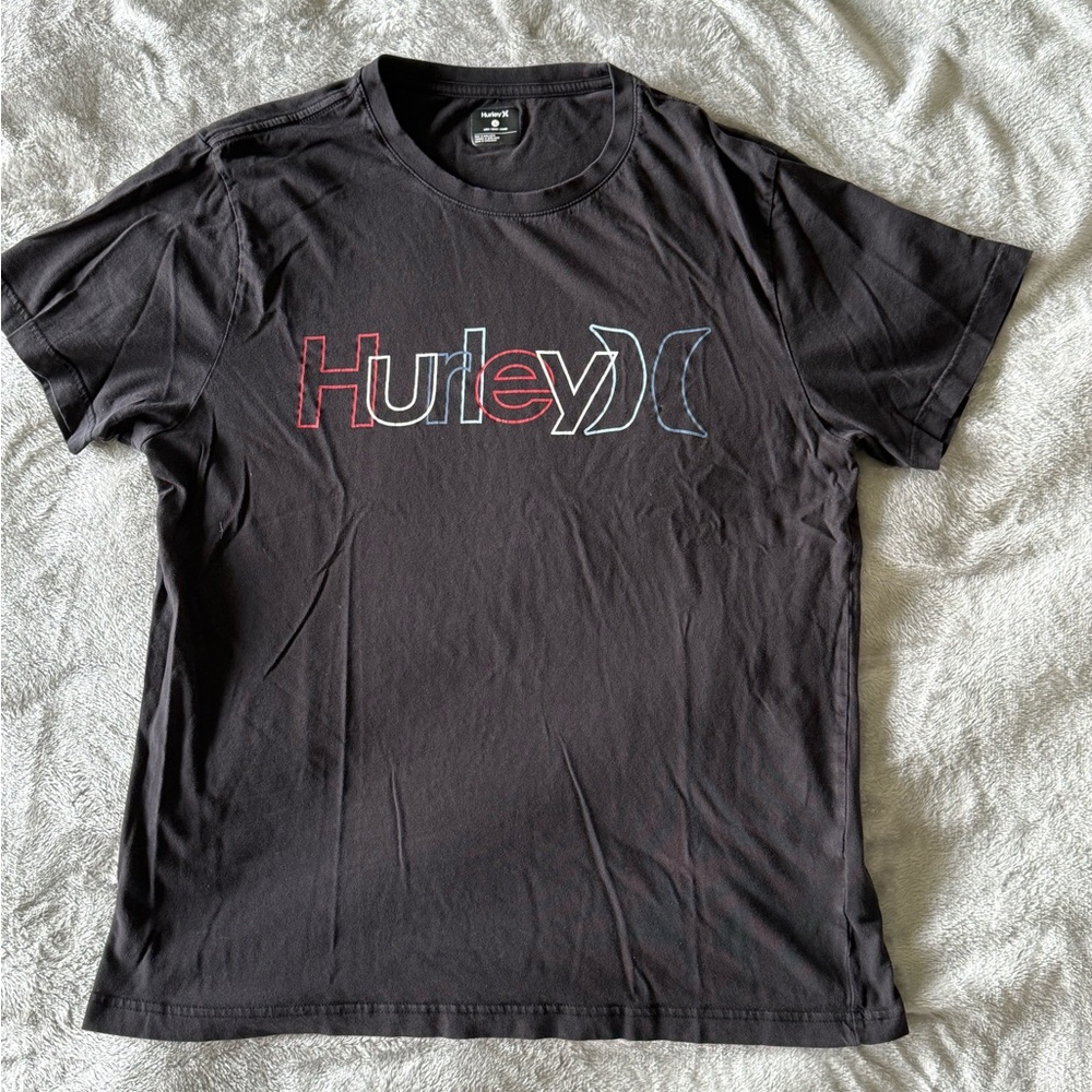 Hurley Men's Size L Black Logo Graphic Tee